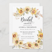 ひまエレガント花 | 黄ブライダルシャワー 招待状 (正面/裏面)