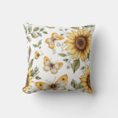 ひまカラフルの花と蝶開花 クッション (正面)