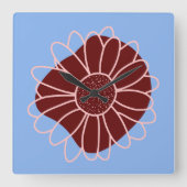 ひまコンテンポラリー素朴花 スクエア壁時計 (正面)