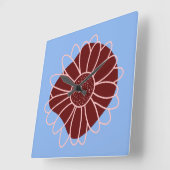 ひまコンテンポラリー素朴花 スクエア壁時計 (傾斜)