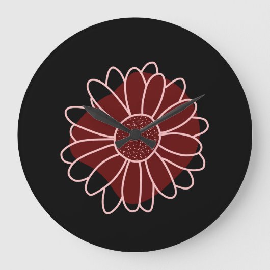 ひまコンテンポラリー素朴花 ラージ壁時計 (正面)