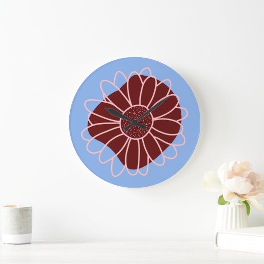 ひまコンテンポラリー素朴花 ラージ壁時計 (ホーム)