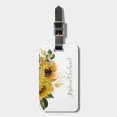 ひまパーソナライズされた素朴花金ゴールド緑フローラ ラゲッジタグ (正面縦)