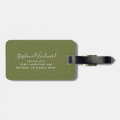 ひまパーソナライズされた素朴花金ゴールド緑フローラ ラゲッジタグ (裏面横)