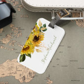 ひまパーソナライズされた素朴花金ゴールド緑フローラ ラゲッジタグ