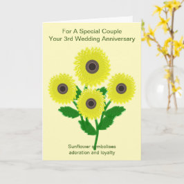 ひまパーソナライズされた花結婚三周年 カード