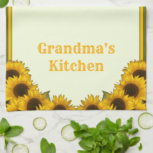 ひまパーソナライズされた花 キッチンタオル (折り畳み)