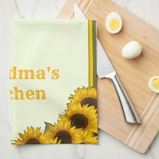 ひまパーソナライズされた花 キッチンタオル (四つ折り)