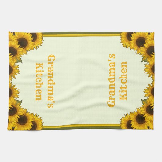 ひまパーソナライズされた花 キッチンタオル (横)