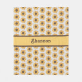 ひまパーソナライズされた花 フリースブランケット (正面)