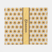 ひまパーソナライズされた花 フリースブランケット (正面(横))