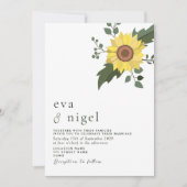 ひまミニマルモダン花結婚式招待状 招待状 (正面)