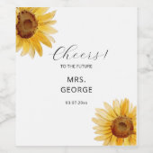 ひまミニマル素朴花ブライダルシャワー食品ラベル ワインラベル (シングルラベル)