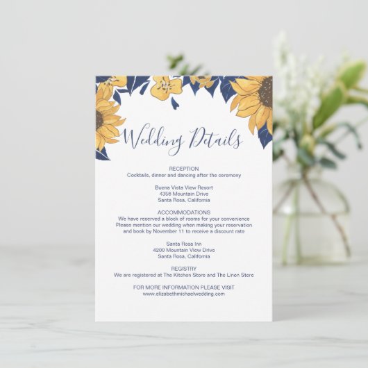 ひまモダンわり水彩青結婚詳細 エンクロージャーカード (スタンド正面)