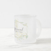 ひまモダン花グリーナリーセージ金ゴールド結婚ズ フロストグラスマグカップ (正面右)