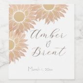 ひまモダン花結婚のカスタムワインラベル ワインラベル (シングルラベル)