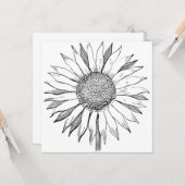 ひま図解入りの、写真付きの花 カード (正面/裏面インサイチュ)
