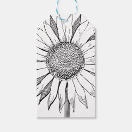 ひま図解入りの、写真付きの花 ギフトタグ