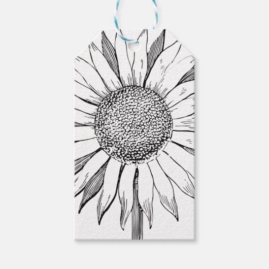 ひま図解入りの、写真付きの花 ギフトタグ (正面)