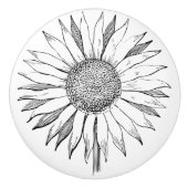 ひま図解入りの、写真付きの花 セラミックノブ (正面)