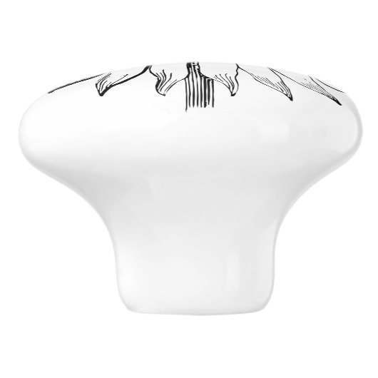 ひま図解入りの、写真付きの花 セラミックノブ (側面)