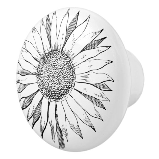 ひま図解入りの、写真付きの花 セラミックノブ (右)