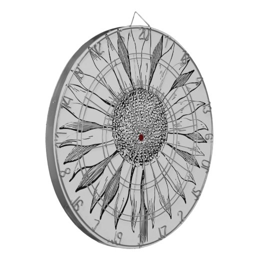 ひま図解入りの、写真付きの花 ダーツボード (正面左)