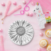 ひま図解入りの、写真付きの花 ペーパープレート (パーティー)