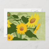 ひま図解入りの、写真付きの花 ポストカード (正面/裏面)