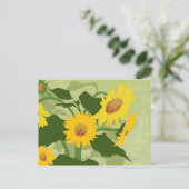 ひま図解入りの、写真付きの花 ポストカード (スタンド正面)