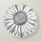 ひま図解入りの、写真付きの花 ラウンドクッション (裏面)