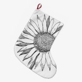 ひま図解入りの、写真付きの花 ラージクリスマスストッキング (正面 (吊り時))