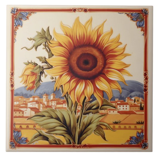 ひま地中海の花 タイル (正面)