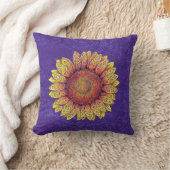 ひま渦巻形の花 クッション (ブランケット)