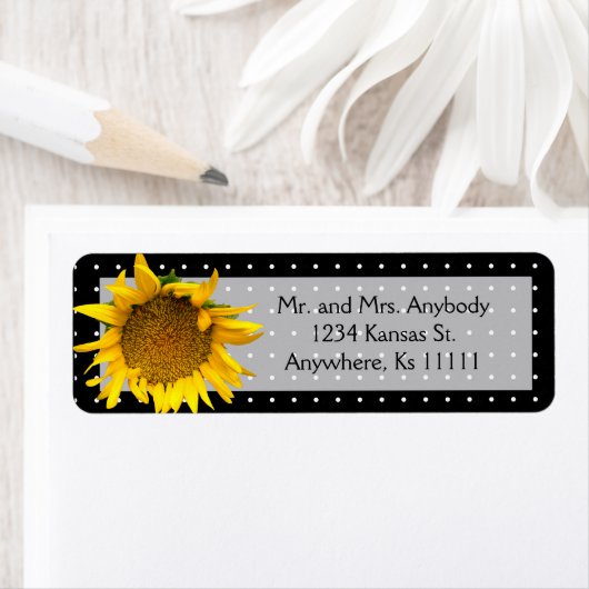 ひま点々のある花 ラベル (インサイチュ)