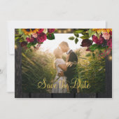 ひま素朴とバラの木結婚の セーブザデート (正面)