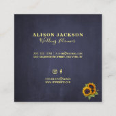 ひま素朴とライトネイビーウェディングプランナー スクエア名刺 (裏面)