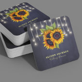 ひま素朴とライトネイビーウェディングプランナー スクエア名刺