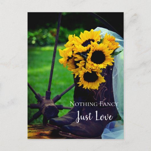 ひま素朴の花とカウボーイのブーツ日付を保存 案内ポストカード (正面)