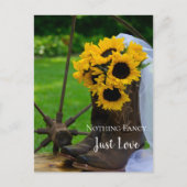 ひま素朴の花とカウボーイのブーツ日付を保存 案内ポストカード (正面)