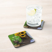 ひま素朴の花とカウボーイブーツ西結婚の コースター (右側)