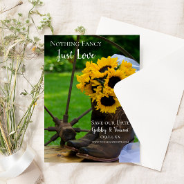 ひま素朴の花とカウボーイブーツ西結婚の セーブザデート