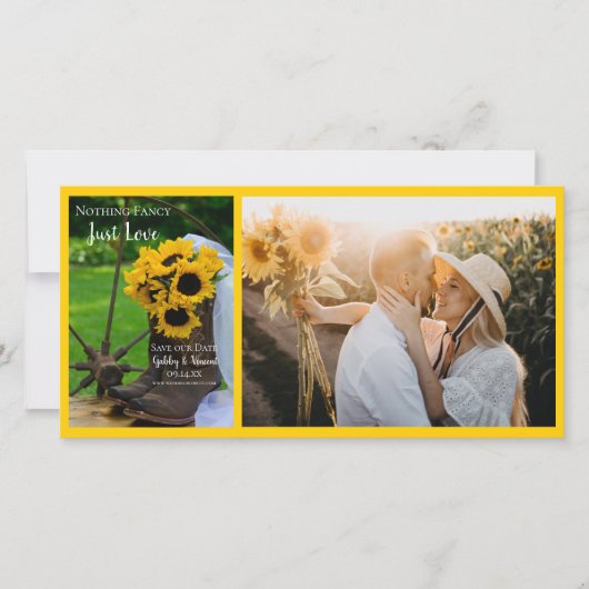 ひま素朴の花とカウボーイブーツ西結婚の セーブザデート (正面)