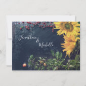 ひま素朴の花と救石板の日結婚付 招待状 (裏面)