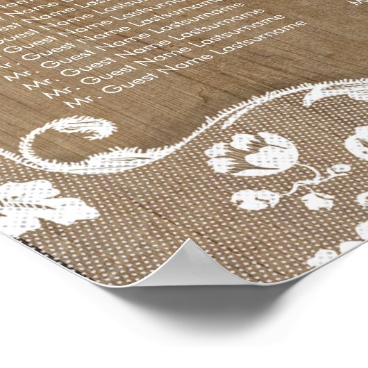 ひま素朴の花と赤ちゃんのブレスレースウッド ポスター (角)