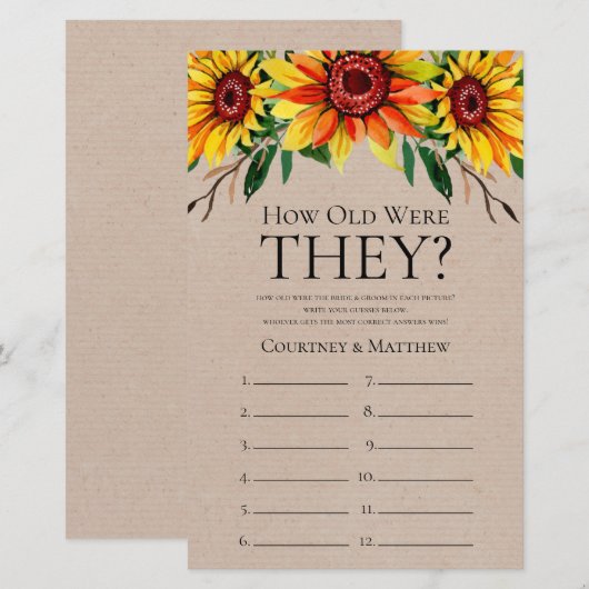 ひま素朴の花の年齢 (正面/裏面)