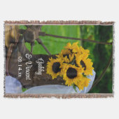 ひま素朴の花カウボーイブーツウェスタン結婚ズ スローブランケット (正面)