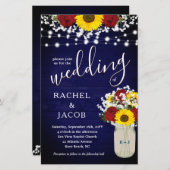 ひま素朴の花バラメイスンジャールブルー結婚ズ (正面/裏面)