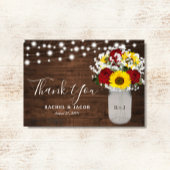 ひま素朴の花バラメイスンジャー結婚の写真 サンキューカード