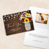 ひま素朴の花バラメイスンジャー結婚の写真 サンキューカード